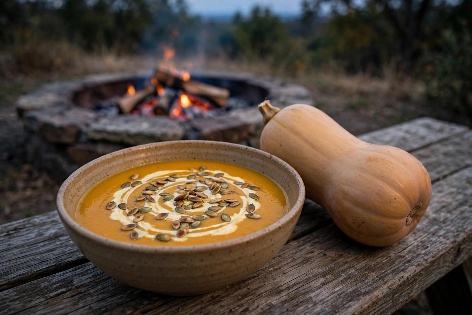 How to Make Butternut Squash Soup Over a Fire Pit